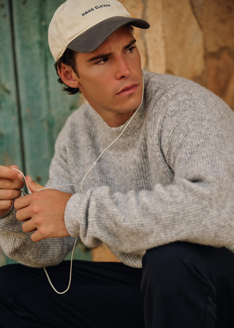 Relaxed Knit Crewneck - Grey Melee