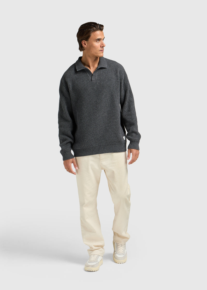 Riva Waffle Polo - Anthracite