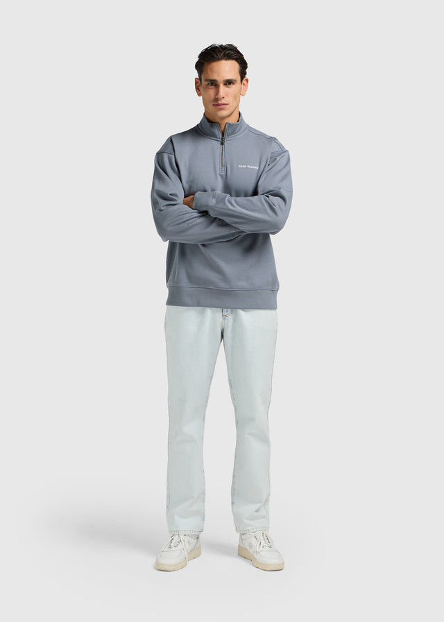 Pull à demi-zip - Gris pierre