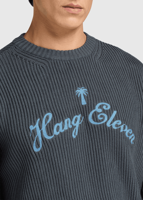 Palm Logo Knit Crewneck - Mid Blue