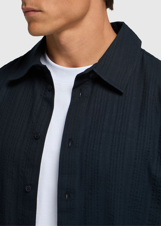 Textured Stripe Shirt - Navy Blue