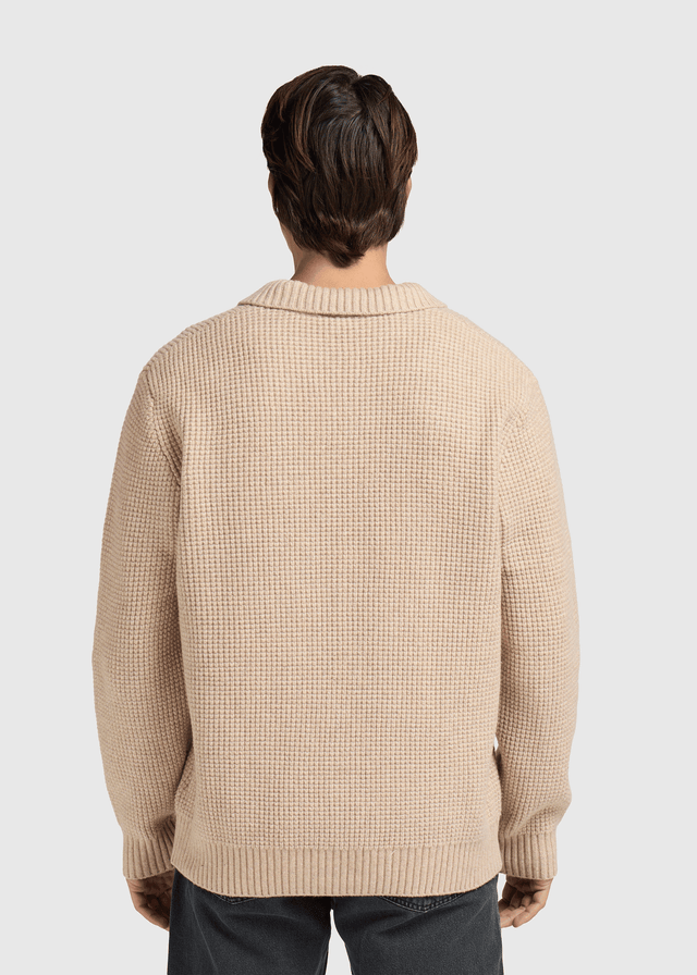 Polo gaufré Riva - Sable foncé 