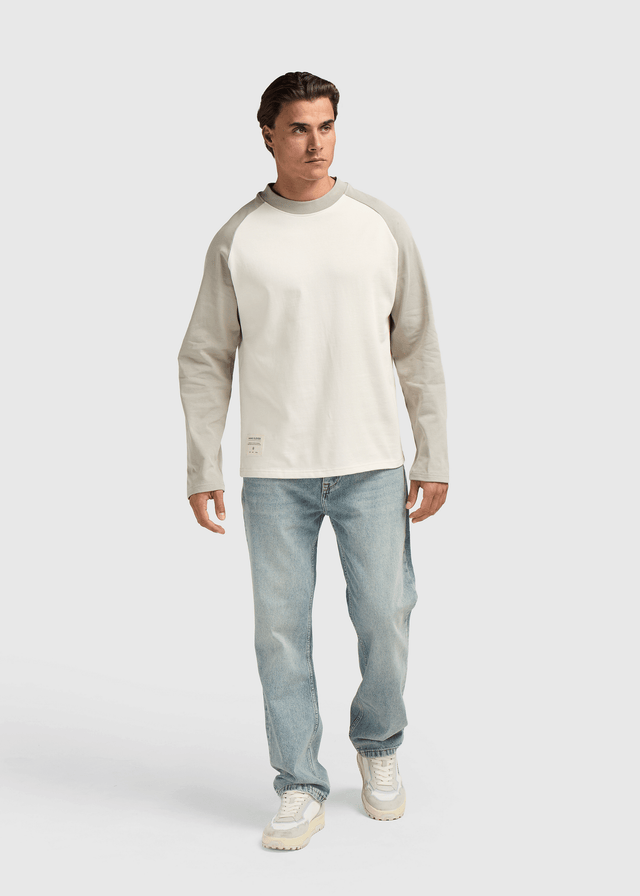 Color Block Langarmshirt - Taube