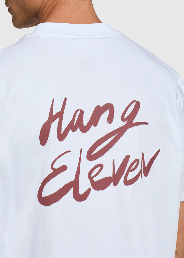 Brush Script Tee - White