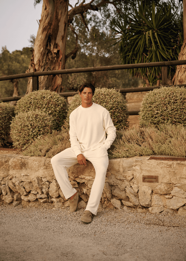Toweling Bouclé Crewneck - Off White