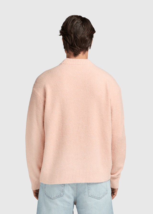 Weicher Strickpullover mit Rundhalsausschnitt - Pfirsich