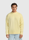 Pull doux col rond - Jaune beurre