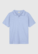 Knitted Polo - Light Blue Melange