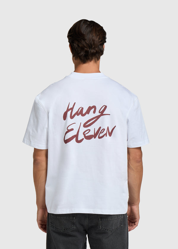 Brush Script Tee - White