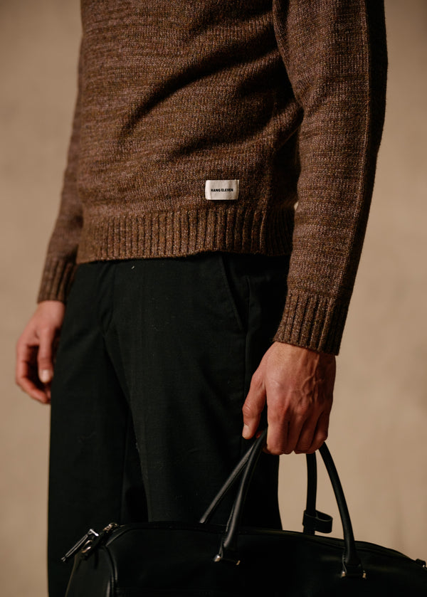 Heavy Knit Crewneck - Brown