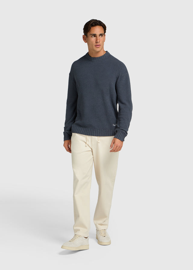 Loop Knit Crewneck - Ombre-Blau