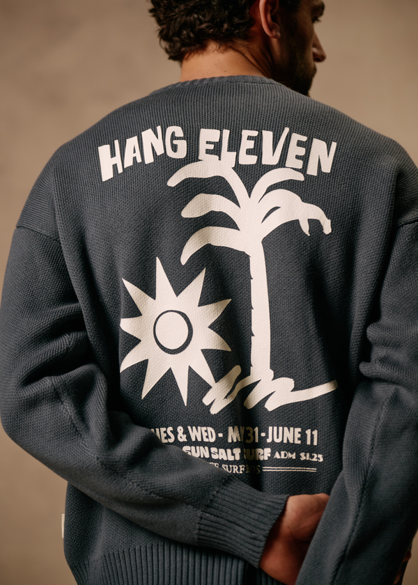 Paradise Knit Crewneck - Ombre Blue