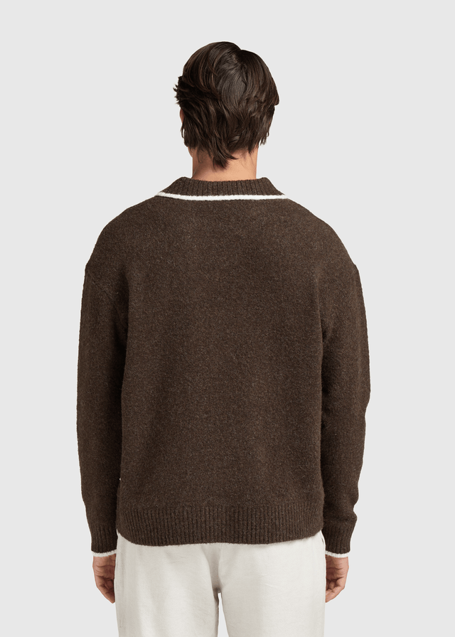 Poloshirt aus weichem Strick – Espresso