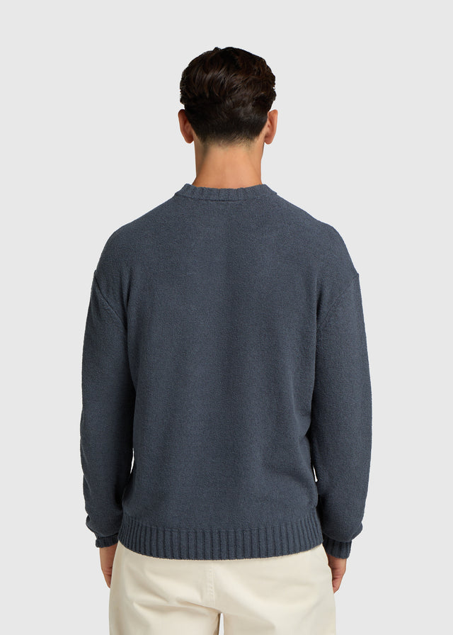 Loop Knit Crewneck - Ombre-Blau