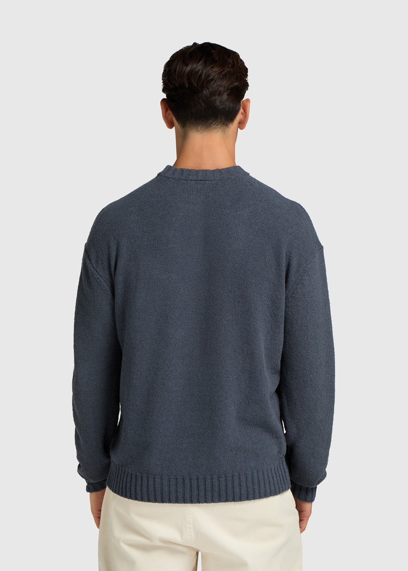 Loop Knit Crewneck - Ombre-Blau
