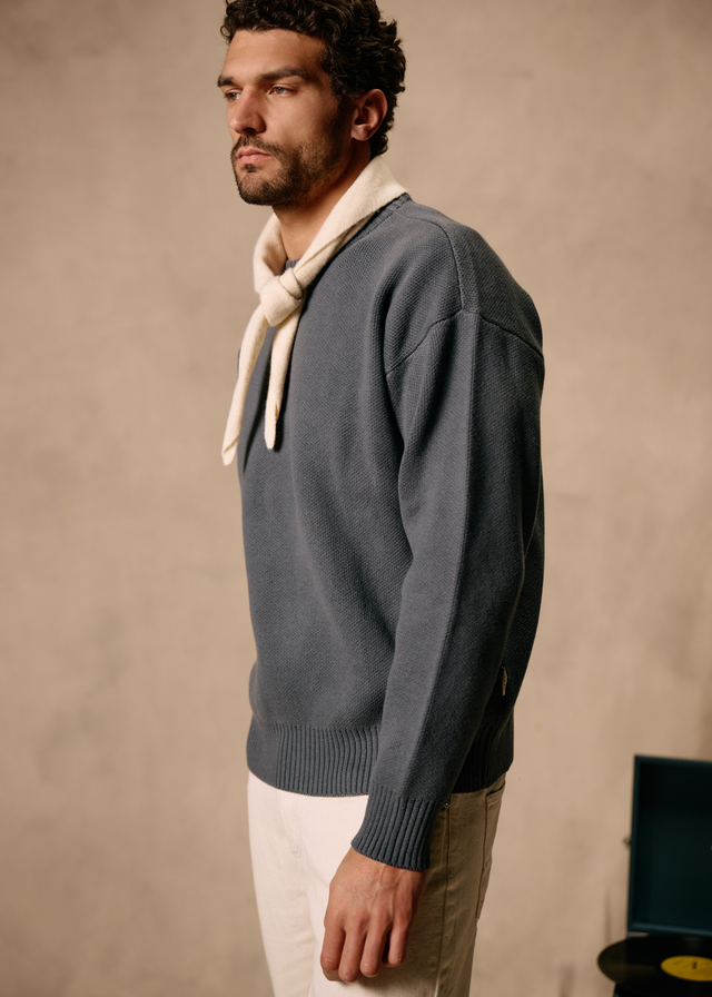 Pull ras du cou Paradise Knit - Bleu ombré 
