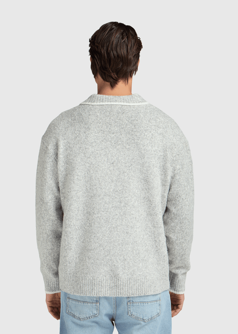 Soft Knit Polo - Grey Melee