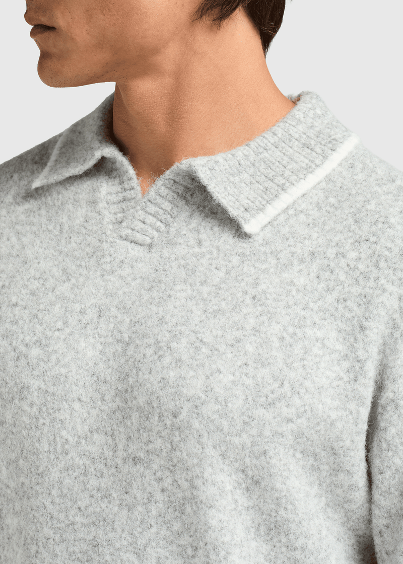 Soft Knit Polo - Grey Melee