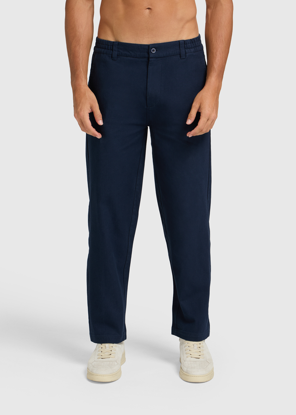 Herringbone Trouser - Navy Blue