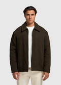 Padded Houndstoot Overshirt - Brown