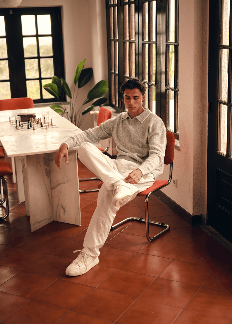 Soft Knit Polo - Grey Melee