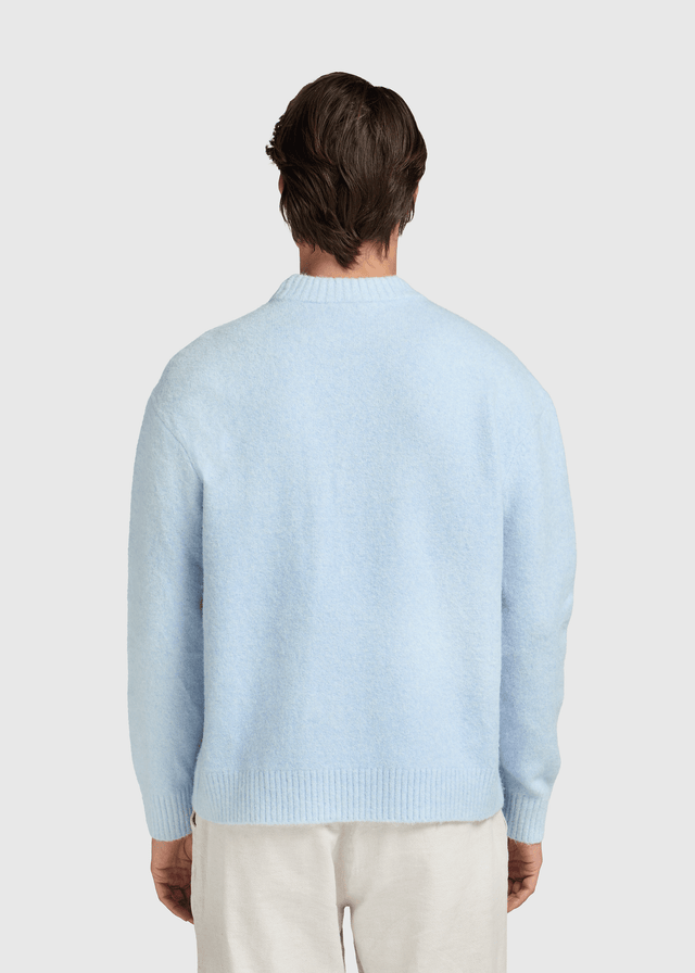 Weicher Strickpullover mit Rundhalsausschnitt - Hellblau