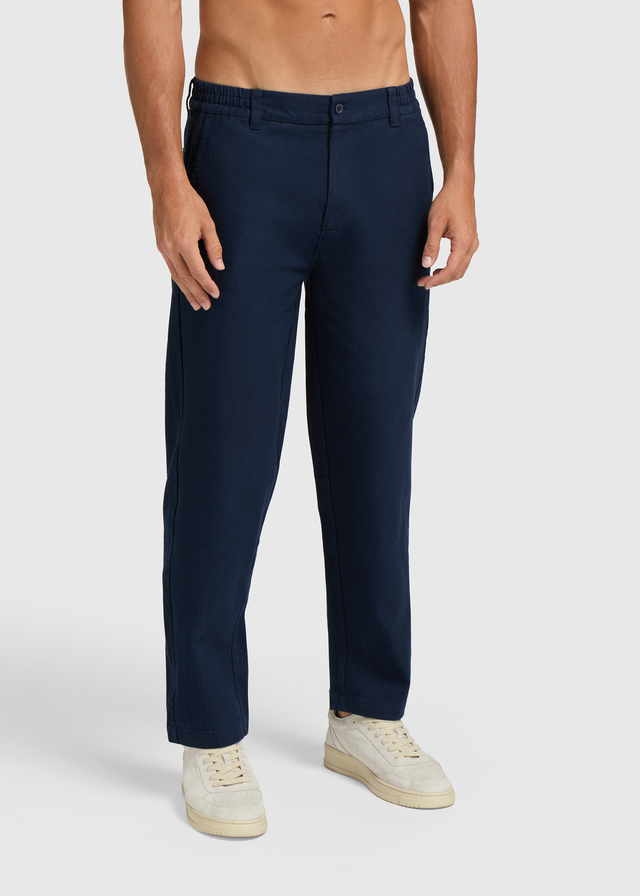 Herringbone Trouser - Navy Blue
