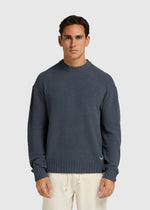 Loop Knit Crewneck - Ombre-Blau