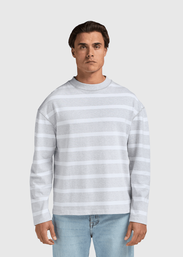 Ringelshirt Langarm - Grau meliert