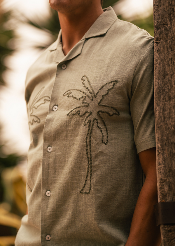 Palm Slub Shirt - Sage Green