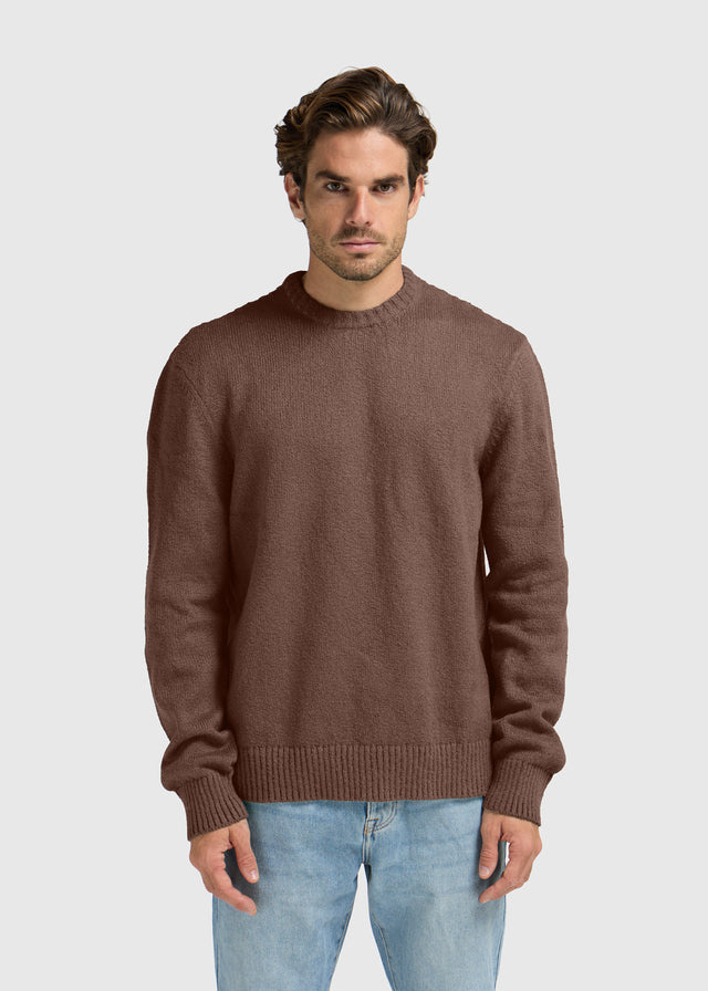 Premium Knit Crewneck - Chocolate Brown