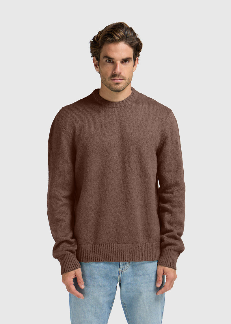 Premium Knit Crewneck - Chocolate Brown