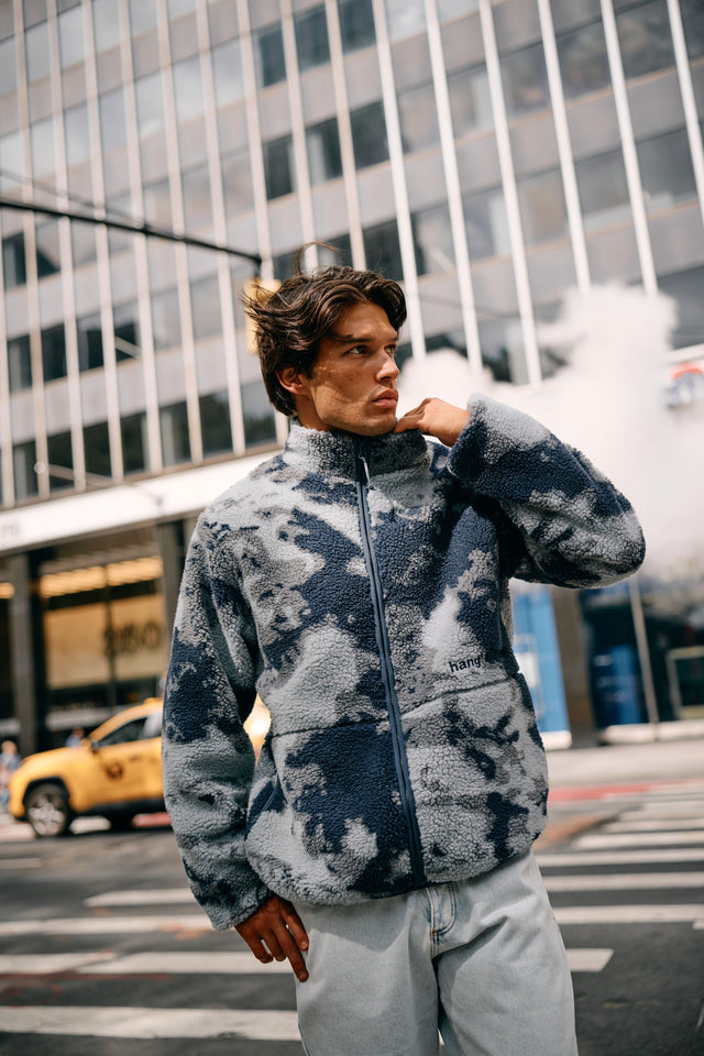 Teddy Cloud Jacket - Navy Blue