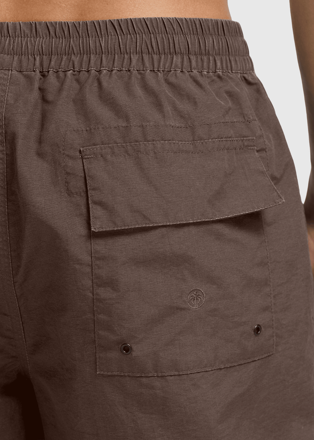 Short de Plage Délavé - Brun Chocolat