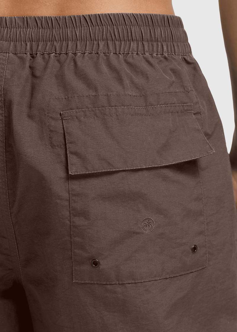 Washed Beach Short - Chocolate Brown