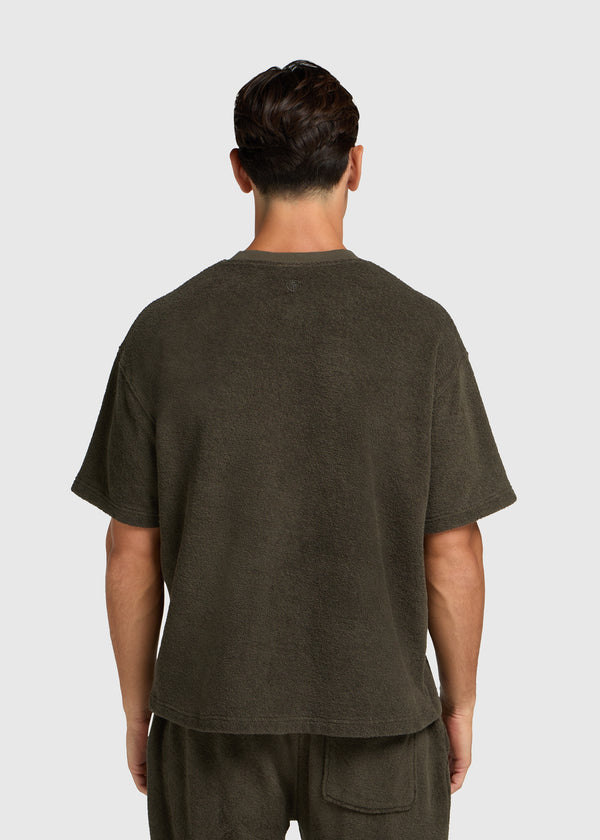 Toweling Bouclé Tee - Forrest Green