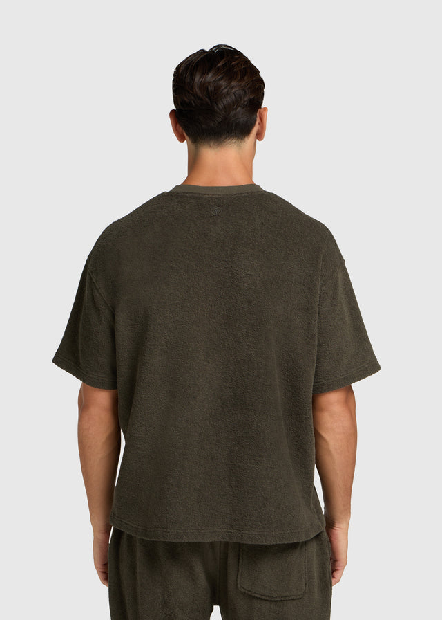 Toweling Bouclé Tee - Forrest Green