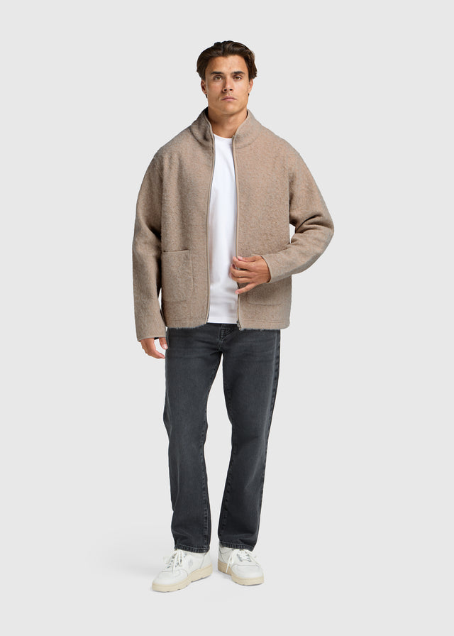 Soft zip jacket - Taupe