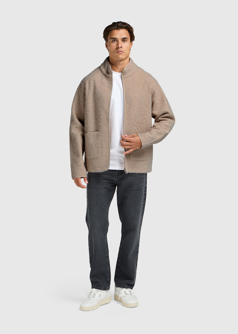 Soft zip jacket - Taupe