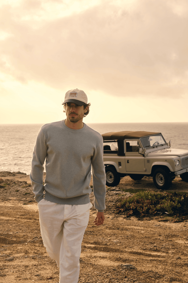 Compact Knit Crewneck - Grey Melee