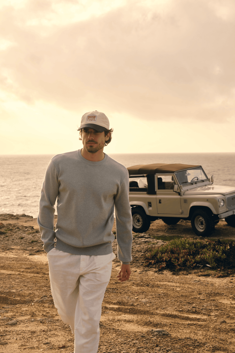 Compact Knit Crewneck - Grey Melee