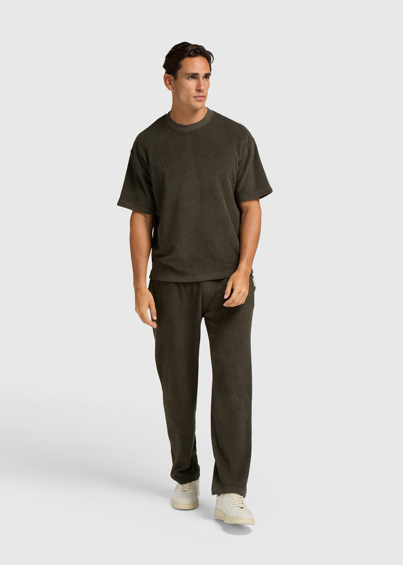 Toweling Bouclé Tee - Forrest Green