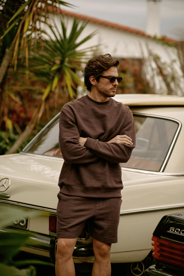 Bouclé Crewneck - Brown