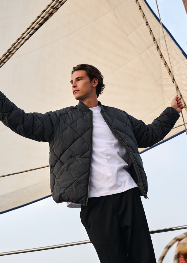 Quilted Bomber Jacket - Anthracite