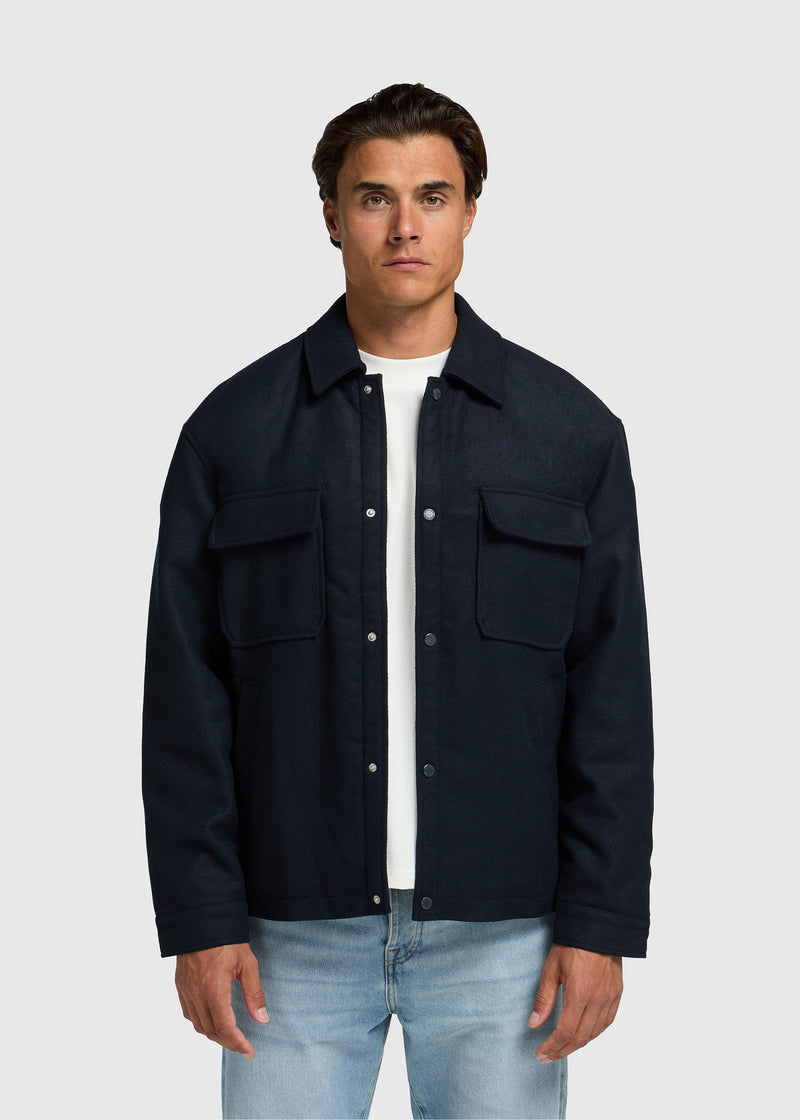 Herringbone Shirt - Navy Blue