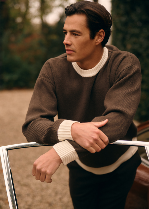 Contrast Knit - Brown