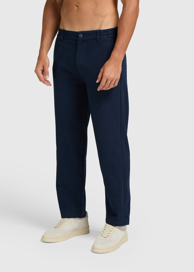 Herringbone Trouser - Navy Blue
