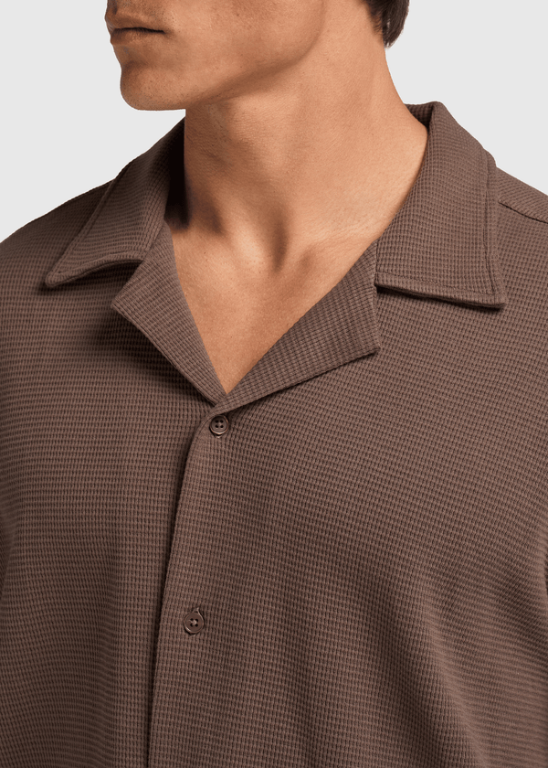 Relaxed Waffle Shirt - Espresso