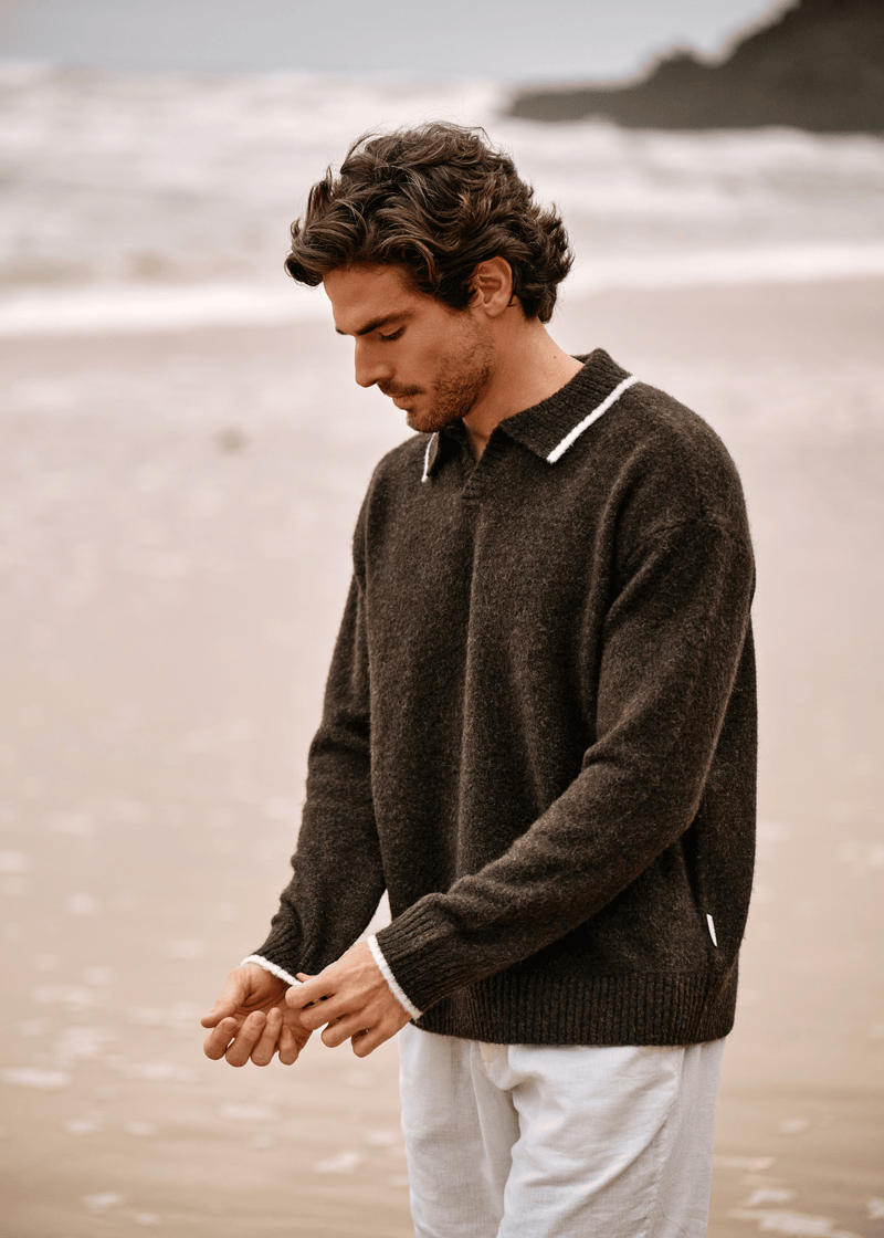 Soft Knit Polo - Espresso