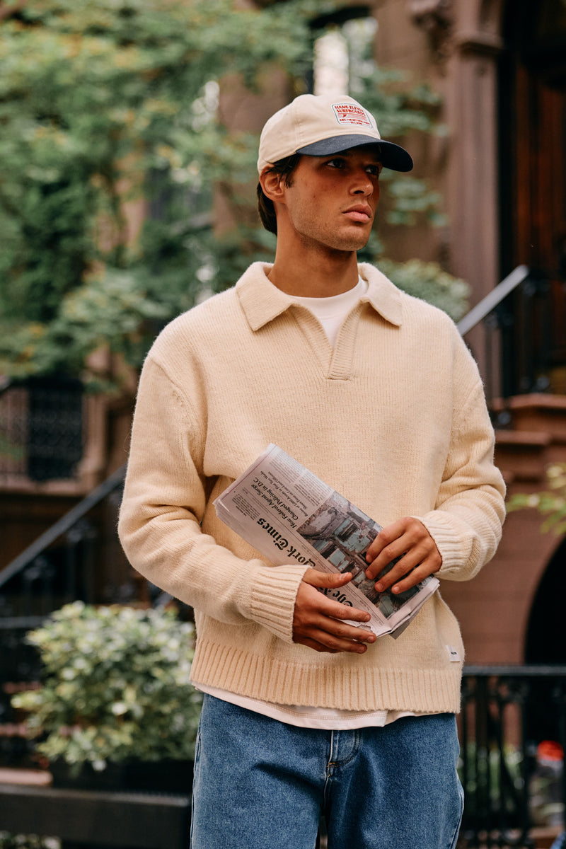 Heavy Knit Polo - Light Sand